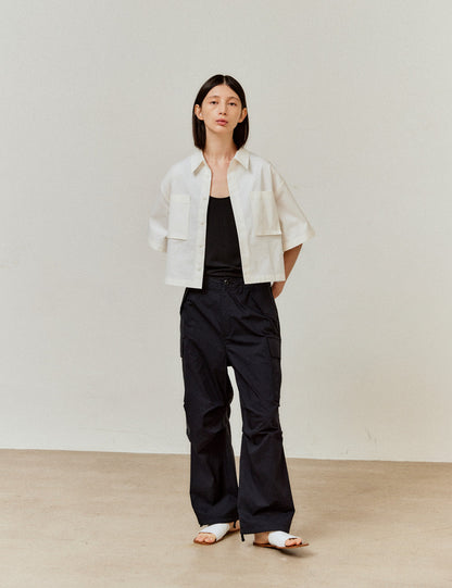Utility Cropped Shirt