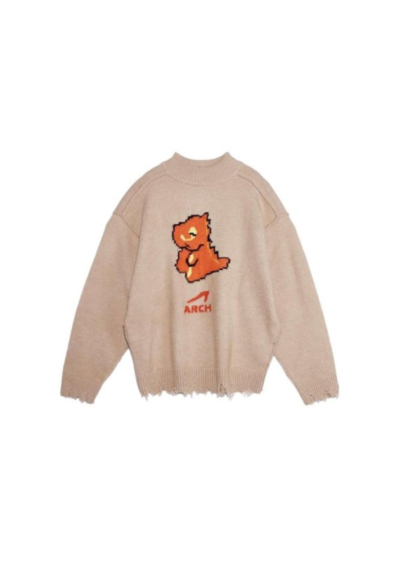 Worn Dinosaur Graphic Sweater