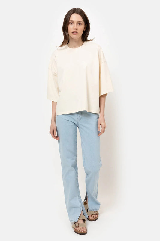 HUBERT STRAIGHT DENIM PANTS W/ SLIT L28