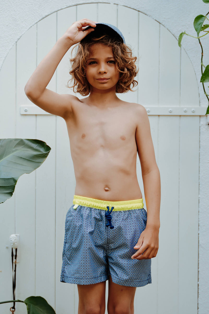 Meno Swim Shorts - Sunny Azulejos