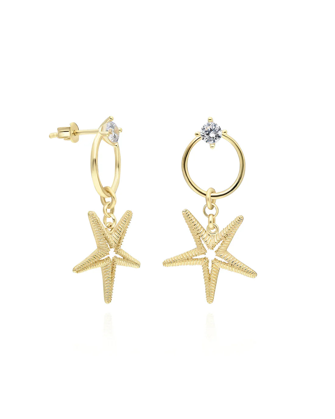 Star shape Earrings Yildiz Gold