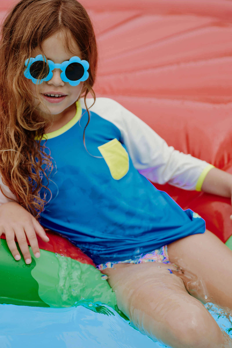 UPF 50+ Rash Guard - Blue Hortensia
