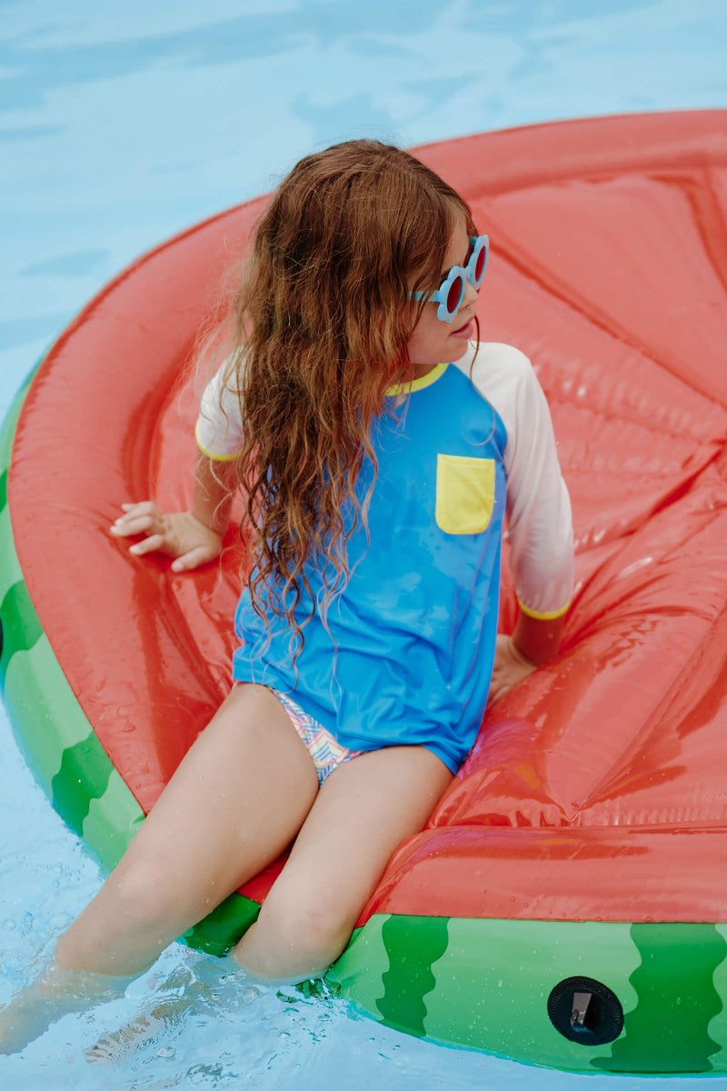 UPF 50+ Rash Guard - Blue Hortensia