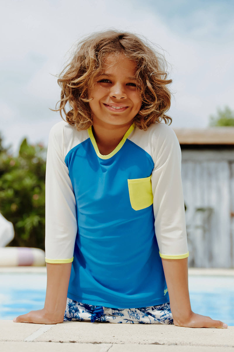 UPF 50+ Rash Guard - Blue Hortensia