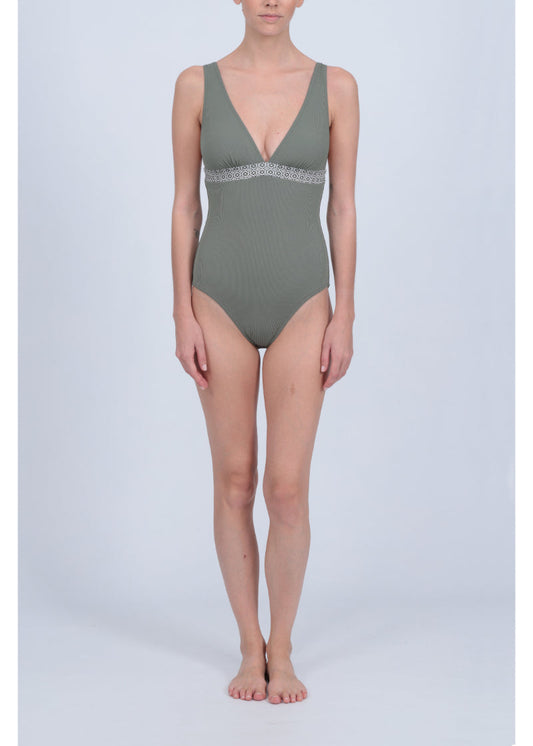 Isaure One-piece Swimsuit - Khaki Sintra