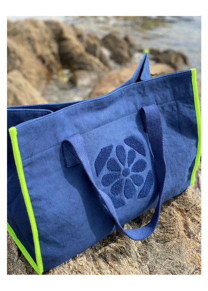 Navy beach bag