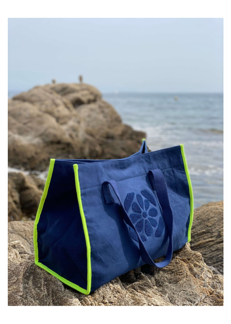Navy beach bag